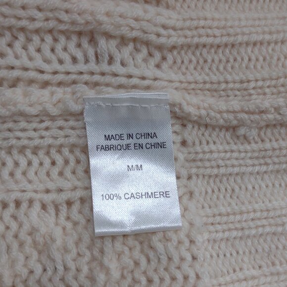 Theory ivory cream 100% Cashmere cable knit open front cardigan ladies Medium - Picture 8 of 8